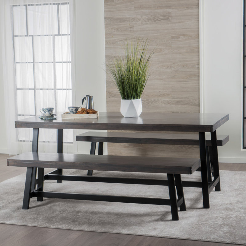 Gracie Oaks Maggie Rubberwood 3 Piece Dining Set & Reviews Wayfair